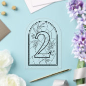 Stained Glass Style Table Number Two アクリル招待状 (インサイチュ (ウェディング))