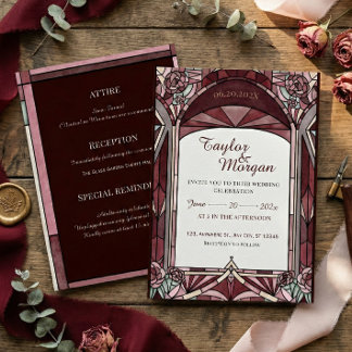 Stained-glass style Wedding Invitation 招待状