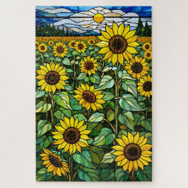 Stained Glass Sunflower Jigsaw Puzzle ジグソーパズル
