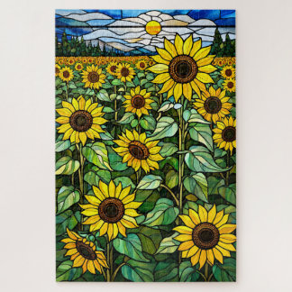 Stained Glass Sunflower Jigsaw Puzzle ジグソーパズル