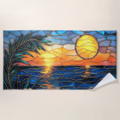 Stained Glass Sunset Beach Towel ビーチタオル (正面)