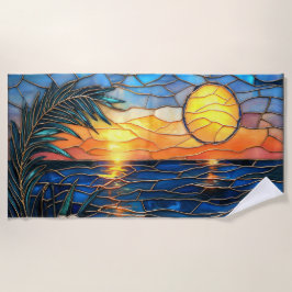 Stained Glass Sunset Beach Towel ビーチタオル