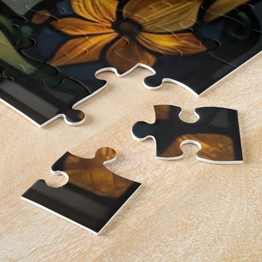 Stained Glass Swan Jigsaw Puzzle ジグソーパズル (側面)