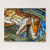 Stained Glass T-Rex Dinosaur Jigsaw Puzzle ジグソーパズル (横)