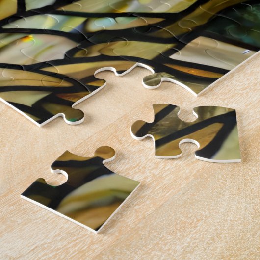 Stained Glass T-Rex Dinosaur Jigsaw Puzzle ジグソーパズル (側面)