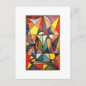 Stained Glass Tea Pot Acrylic Artwork ポストカード (正面)