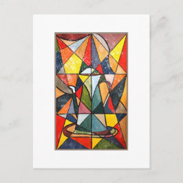 Stained Glass Tea Pot Acrylic Artwork ポストカード