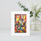 Stained Glass Tea Pot Acrylic Artwork ポストカード (スタンド正面)