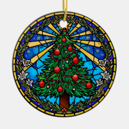 Stained Glass Tree Wreath セラミックオーナメント