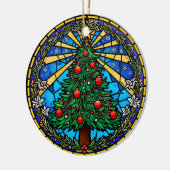 Stained Glass Tree Wreath セラミックオーナメント (左)