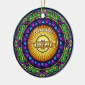 Stained Glass Trumpet Custom Name Christmas セラミックオーナメント (左)