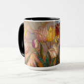 Stained Glass Tulip Mug: Floral Art マグカップ (正面左)