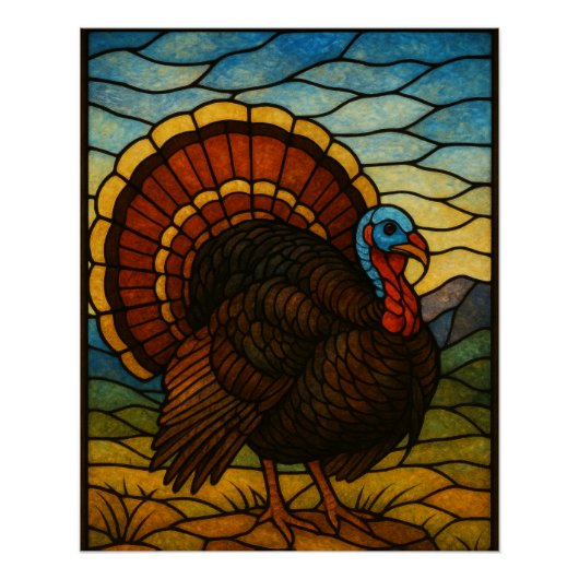 Stained Glass Turkey Poster ポスター (正面)