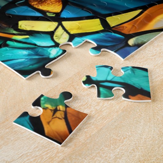 Stained Glass Turtle Jigsaw Puzzle ジグソーパズル (側面)