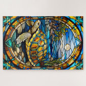 Stained Glass Turtle Jigsaw Puzzle ジグソーパズル (横)