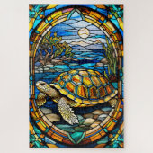 Stained Glass Turtle Jigsaw Puzzle ジグソーパズル (縦)