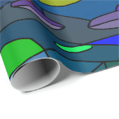 Stained Glass UFO Alien Pattern Wrapping Paper ラッピングペーパー (ロールコーナー)