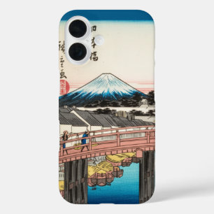 Stained Glass Ukiyo-e: Mount Fuji & Nihonbashi Bri iPhone 16ケース