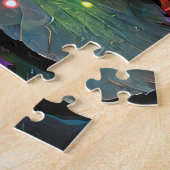 Stained Glass Vibrant Lotus Flower ジグソーパズル (側面)