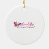 Stained Glass Vibrant Lotus Flower セラミックオーナメント (裏面)