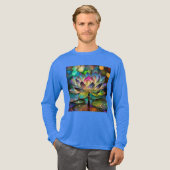 Stained Glass Vibrant Lotus Flower トライブレンドＴシャツ (正面全体)