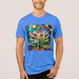 Stained Glass Vibrant Lotus Flower トライブレンドＴシャツ
