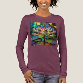Stained Glass Vibrant Lotus Flower トライブレンドＴシャツ