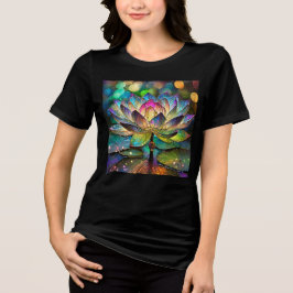 Stained Glass Vibrant Lotus Flower トライブレンドＴシャツ