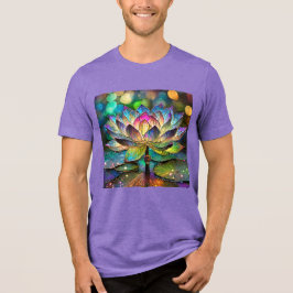 Stained Glass Vibrant Lotus Flower トライブレンドＴシャツ