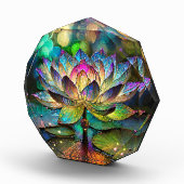 Stained Glass Vibrant Lotus Flower フォトブロック (右)