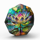 Stained Glass Vibrant Lotus Flower フォトブロック (左)