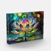 Stained Glass Vibrant Lotus Flower フォトブロック (左)