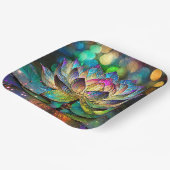 Stained Glass Vibrant Lotus Flower ペーパープレート (傾斜あり)