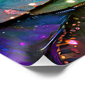 Stained Glass Vibrant Lotus Flower ポスター (コーナー)