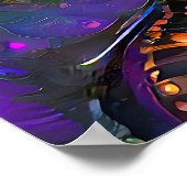 Stained Glass Vibrant Lotus Flower ポスター (角)