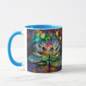 Stained Glass Vibrant Lotus Flower マグカップ (左)