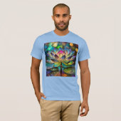 Stained Glass Vibrant Lotus Flower Tシャツ (正面フル)