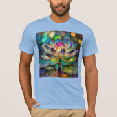 Stained Glass Vibrant Lotus Flower Tシャツ (正面)