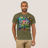 Stained Glass Vibrant Lotus Flower Tシャツ (正面フル)