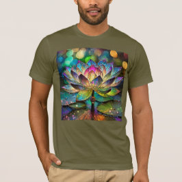Stained Glass Vibrant Lotus Flower Tシャツ