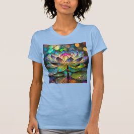 Stained Glass Vibrant Lotus Flower Tシャツ