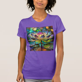 Stained Glass Vibrant Lotus Flower Tシャツ