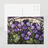Stained Glass Violet Flowers  ポストカード (正面/裏面)