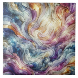 Stained glass wave タイル