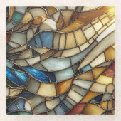 Stained Glass Waves ガラスコースター (正面)