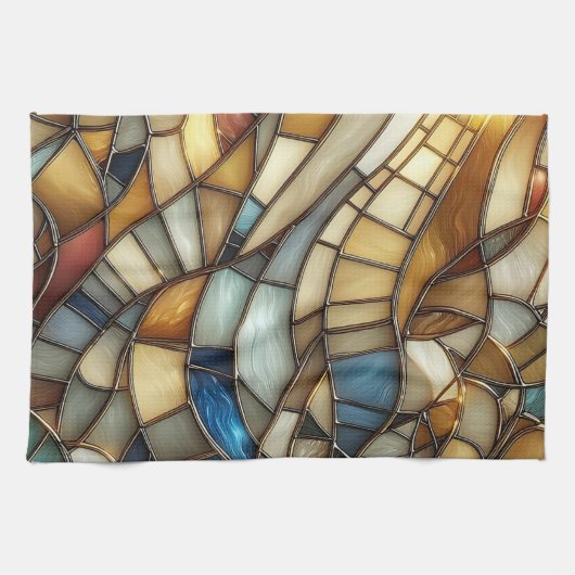 Stained Glass Waves キッチンタオル (横)