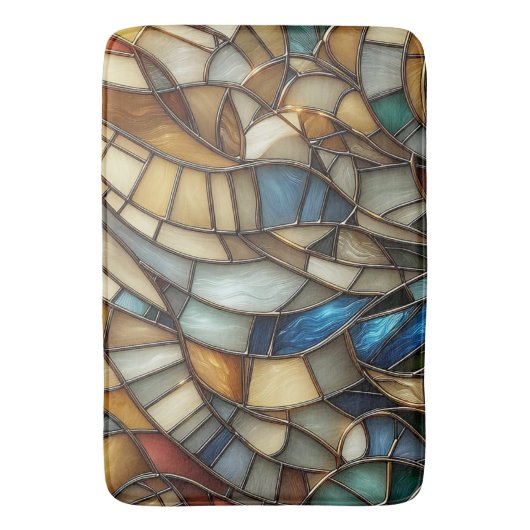 Stained Glass Waves バスマット (正面縦)