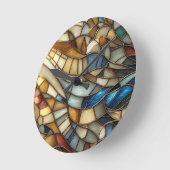 Stained Glass Waves ラウンド壁時計 (傾斜)