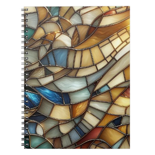 Stained Glass Waves Spiral Notebook ノートブック (正面)