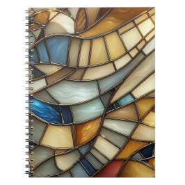 Stained Glass Waves Spiral Photo Notebook ノートブック